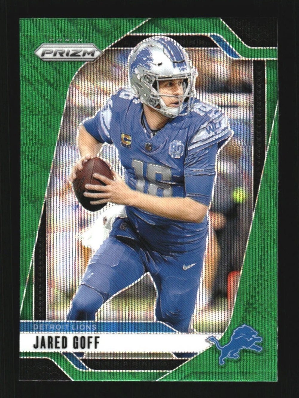 Jared Goff 2024 Panini Prizm Detroit Lions Green NFL Football Card